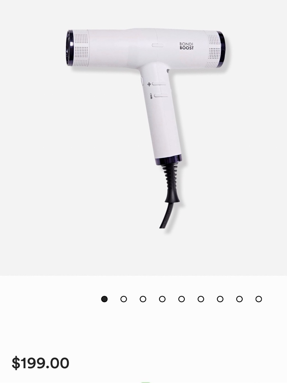 Bondi Boost White Hair Dryer - Compact Professional Styling